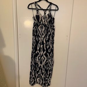 navy & white maxi dress